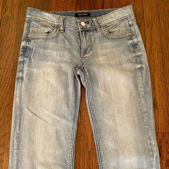 WHBM Noir Sz 4 Slim Leg Embellished Jeans EUC - Picture 7 of 13